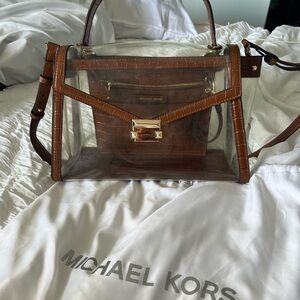 Michael Kors clear cross body bag with top handle